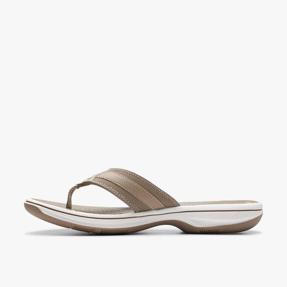 Grey Clarks Women's Breeze Sea Flip Flops | 128SGRDYB