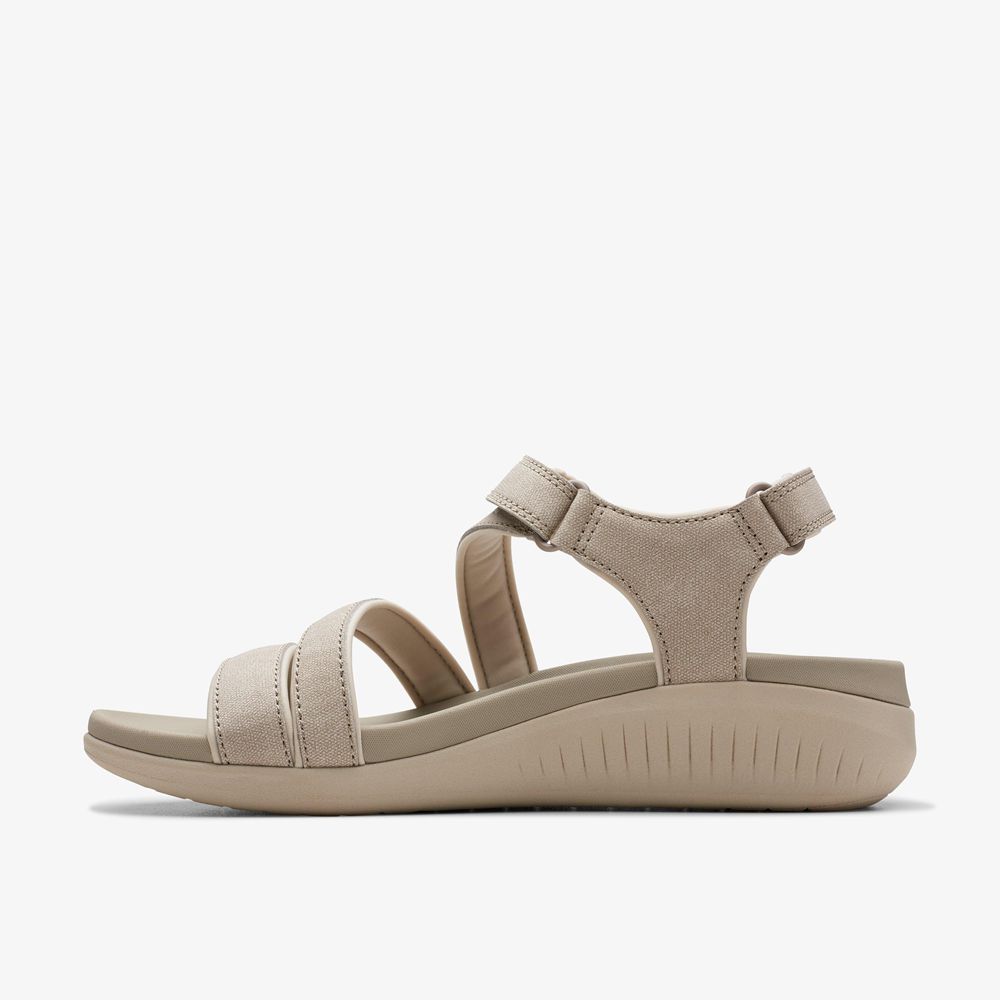 Grey Clarks Women's Glide Hi Ella Wedge Sandals | 071ZUPFQC