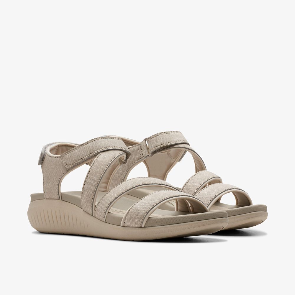 Grey Clarks Women's Glide Hi Ella Wedge Sandals | 071ZUPFQC