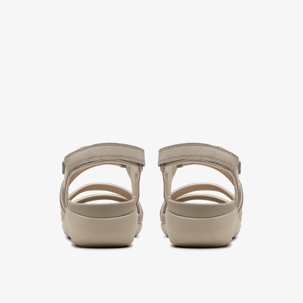 Grey Clarks Women's Glide Hi Ella Wedge Sandals | 071ZUPFQC