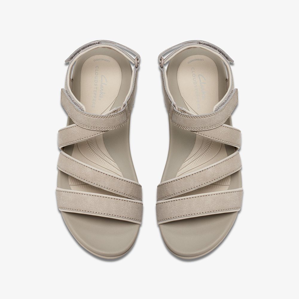 Grey Clarks Women's Glide Hi Ella Wedge Sandals | 071ZUPFQC