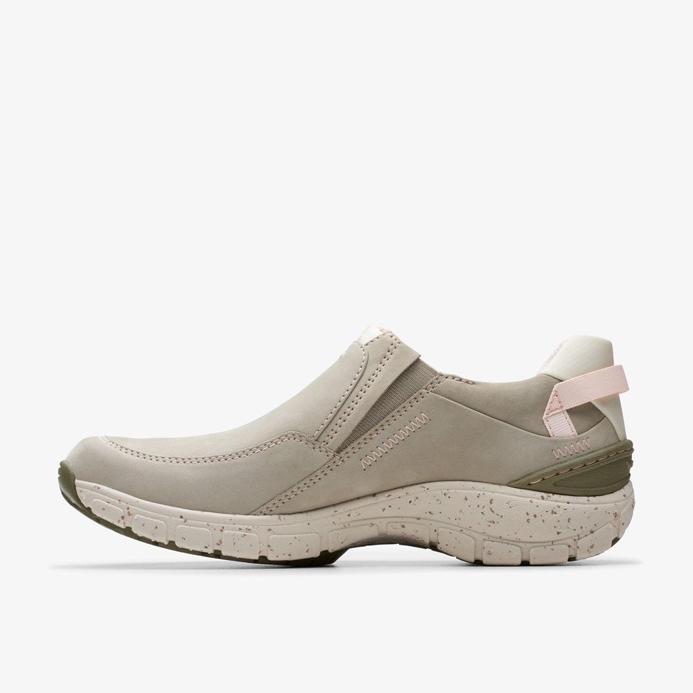 Grey Clarks Women's Wave Plateau Sneakers | 431WDSHBO