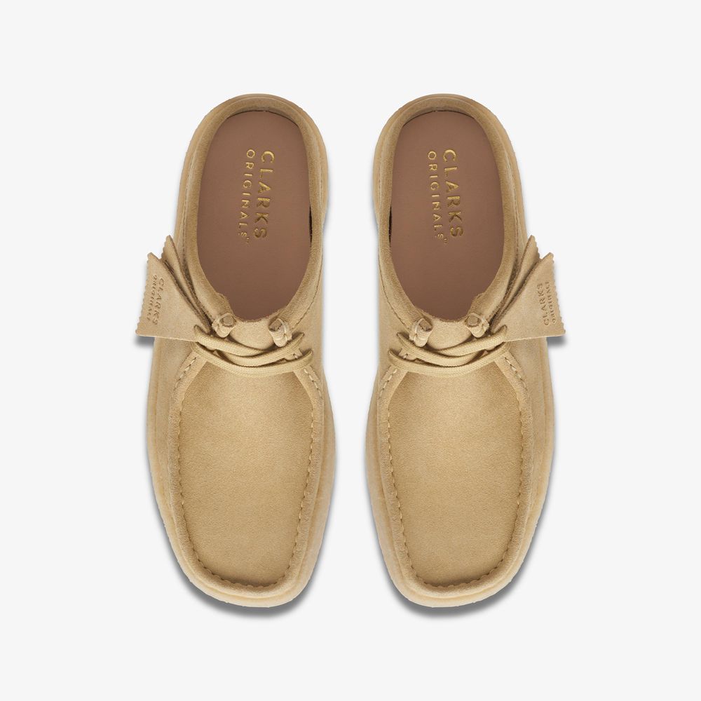 Khaki Clarks Men's Wallabee Cup Lo Mules | 894MBDAIS