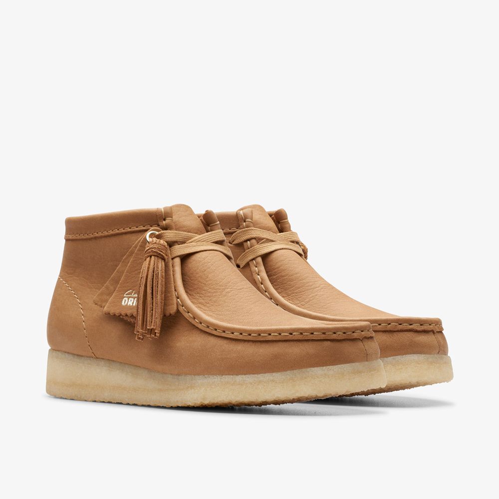 Khaki Clarks Women's Wallabee Boots | 451APMKQT