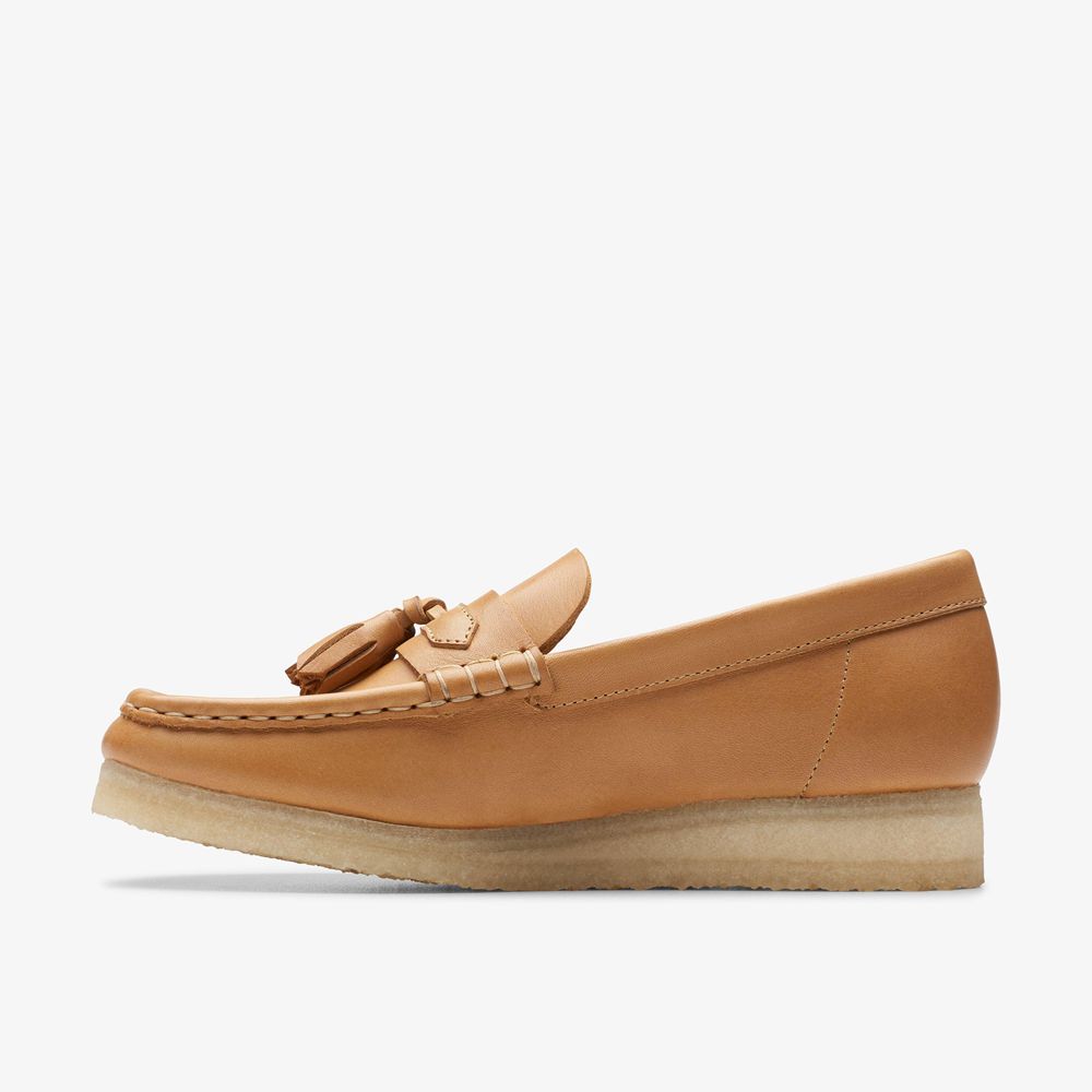 Khaki Clarks Women's Wallabee Loafer Slip On Shoes | 549ICDOUA