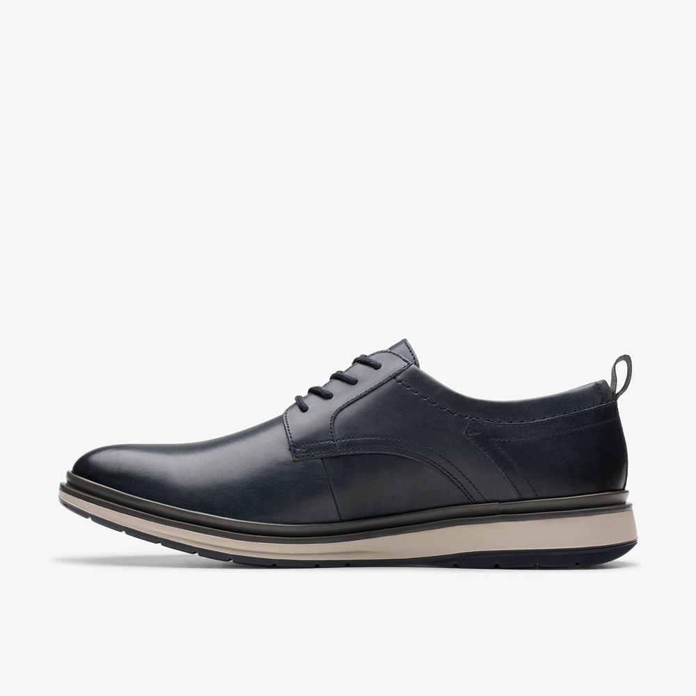 Navy Clarks Men's Chantry Lo Oxfords | 957VNZLQF