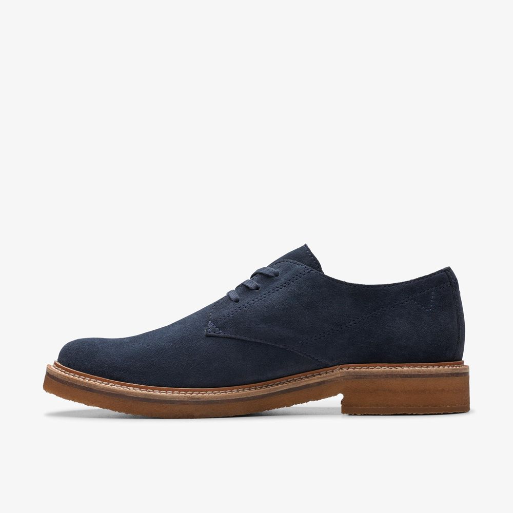 Navy Clarks Men's Clarkdale Derby Oxfords | 924ZUNMHV