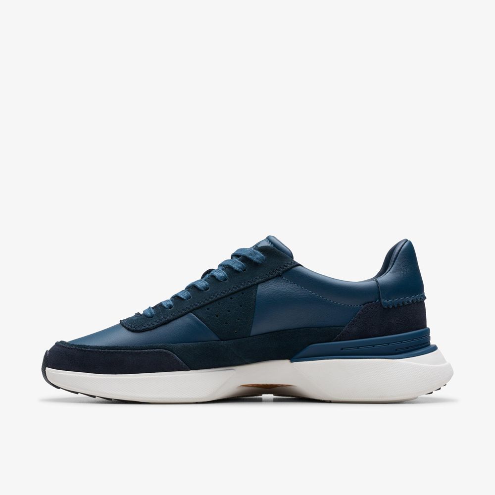 Navy Clarks Men's Craft Pace Sneakers | 746XHIUKA