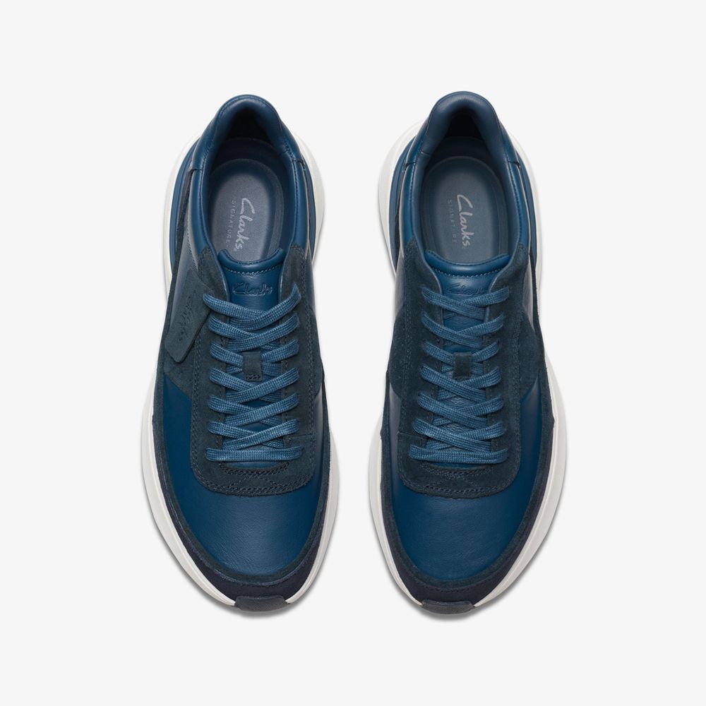 Navy Clarks Men's Craft Pace Sneakers | 746XHIUKA