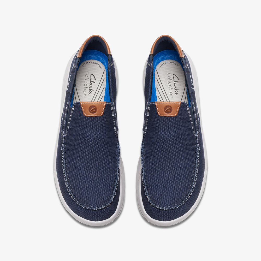 Navy Clarks Men's Driftlite Step Boat Shoes | 235NPVFAW