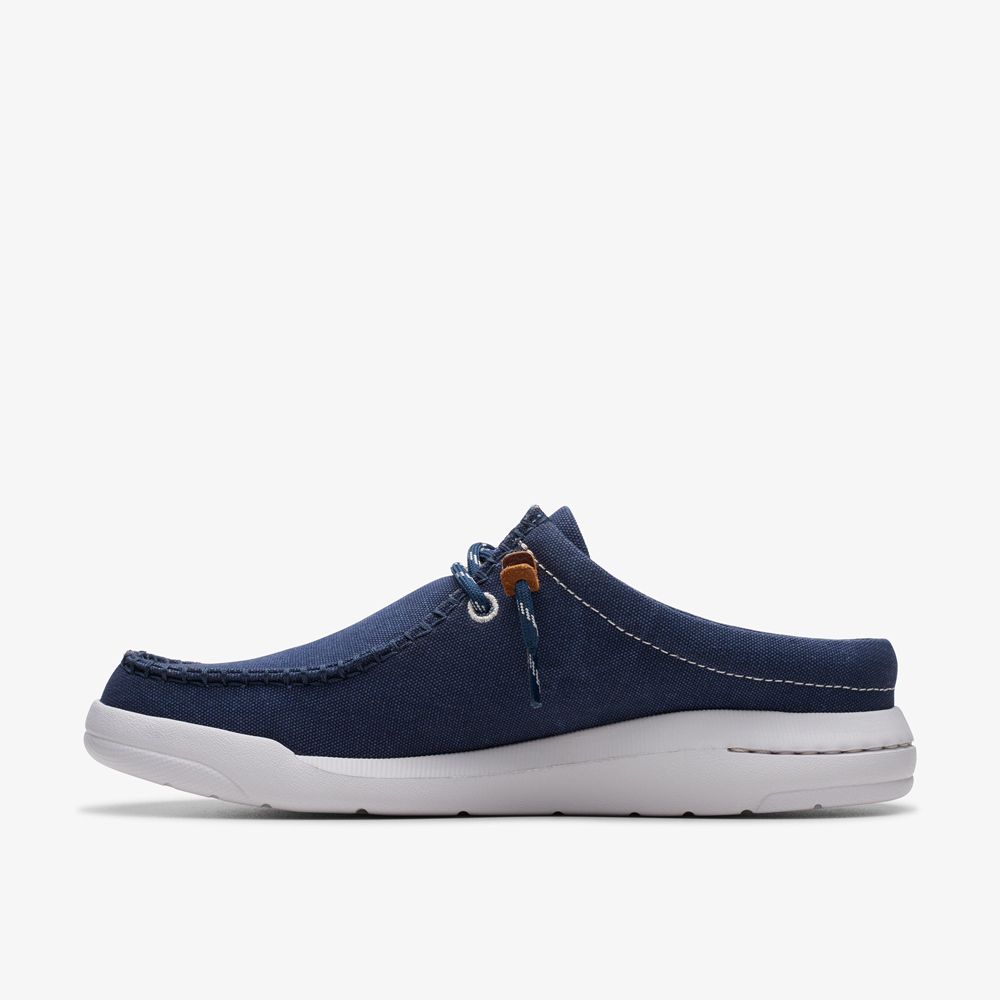 Navy Clarks Men's Driftlite Surf Boat Shoes | 078KVRMSD