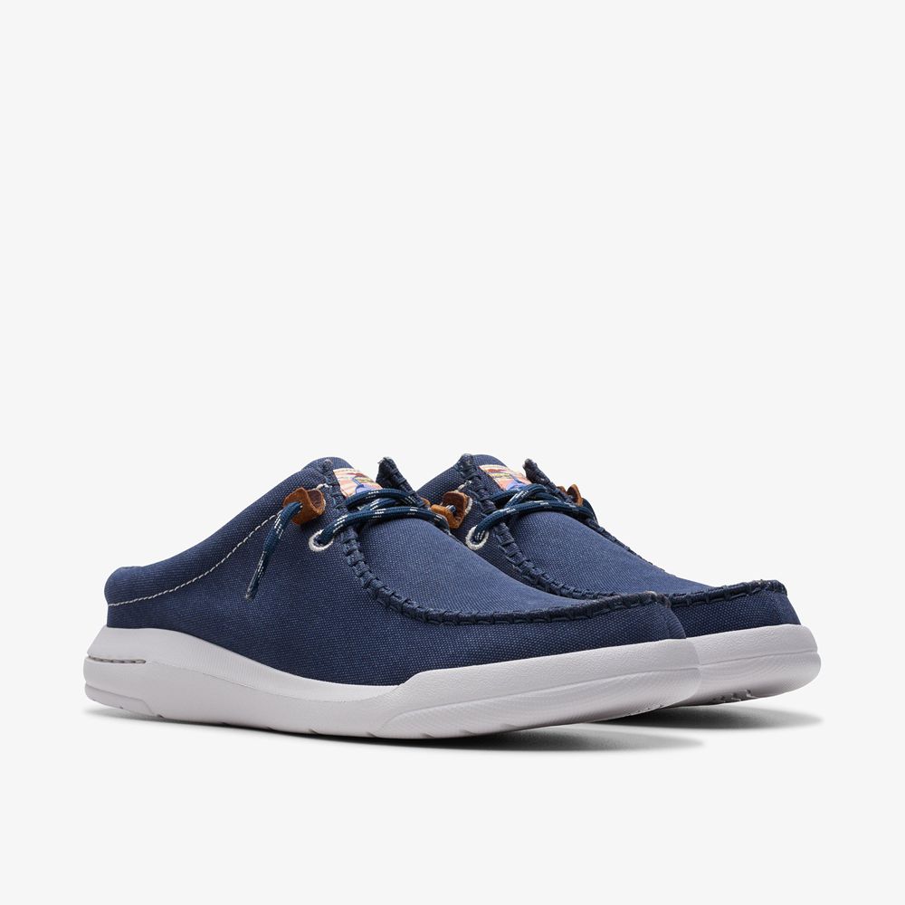 Navy Clarks Men's Driftlite Surf Boat Shoes | 078KVRMSD