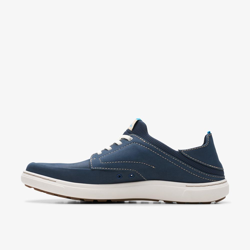 Navy Clarks Men's Mapstone Easy Sneakers | 528NBDUHY