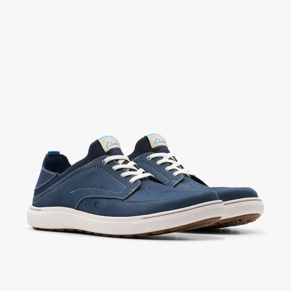 Navy Clarks Men's Mapstone Easy Sneakers | 528NBDUHY