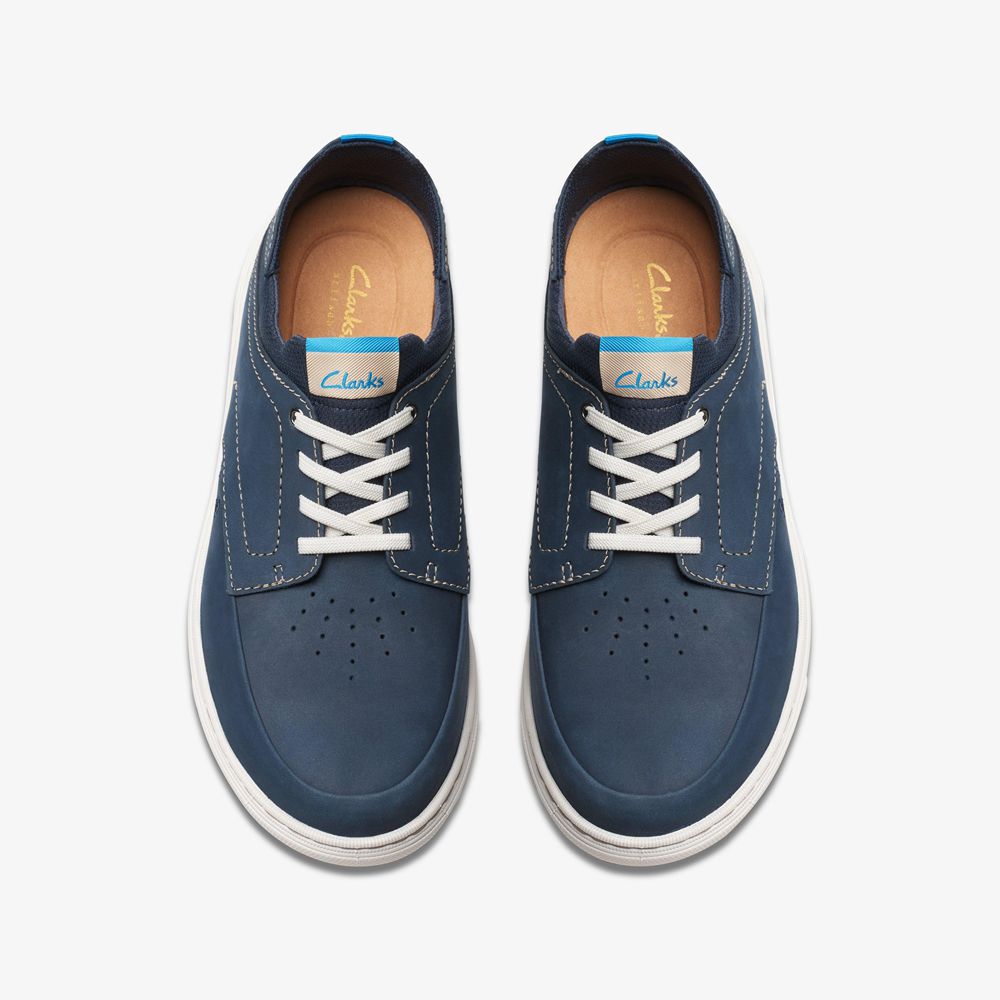 Navy Clarks Men's Mapstone Easy Sneakers | 528NBDUHY