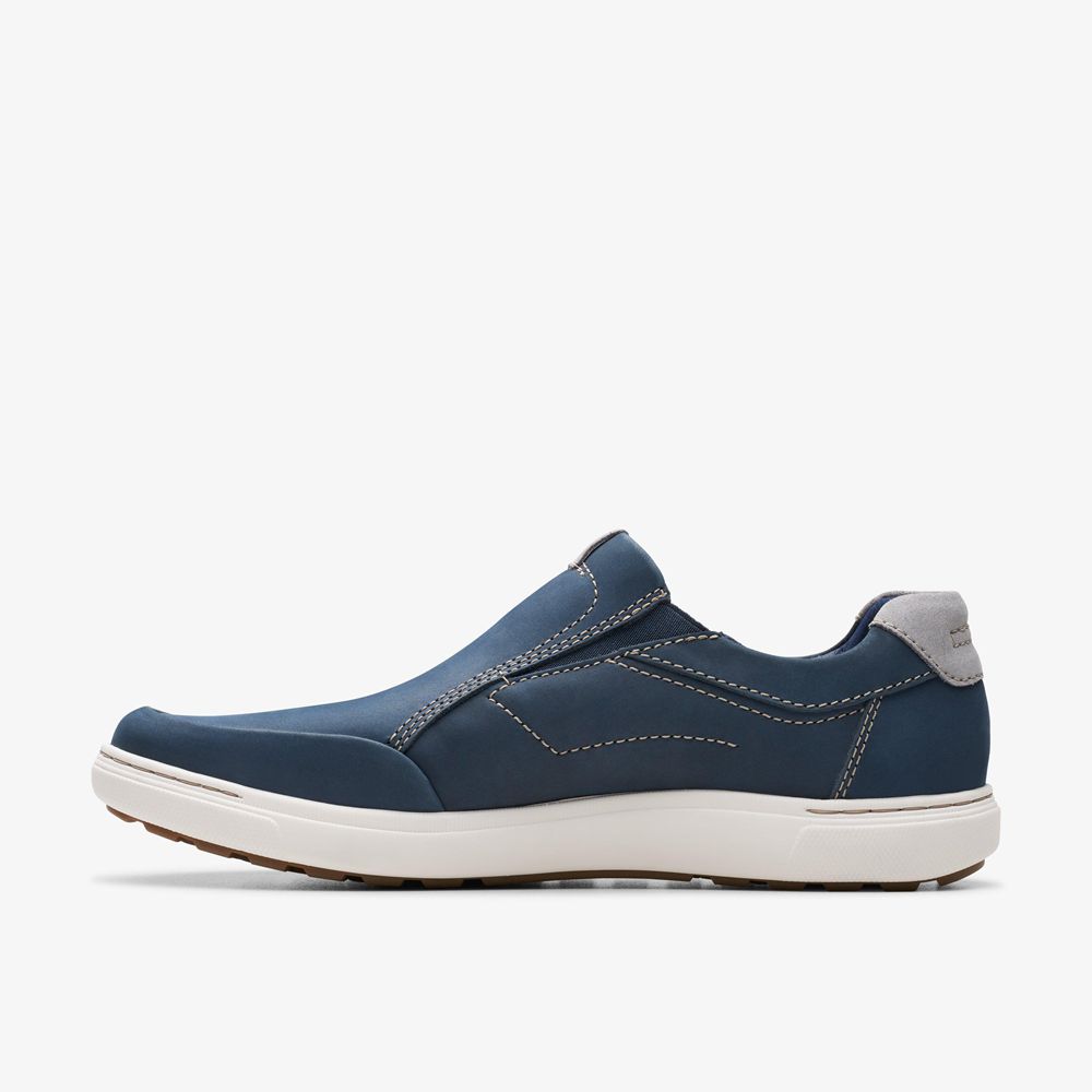 Navy Clarks Men's Mapstone Step Sneakers | 560RQOEZJ