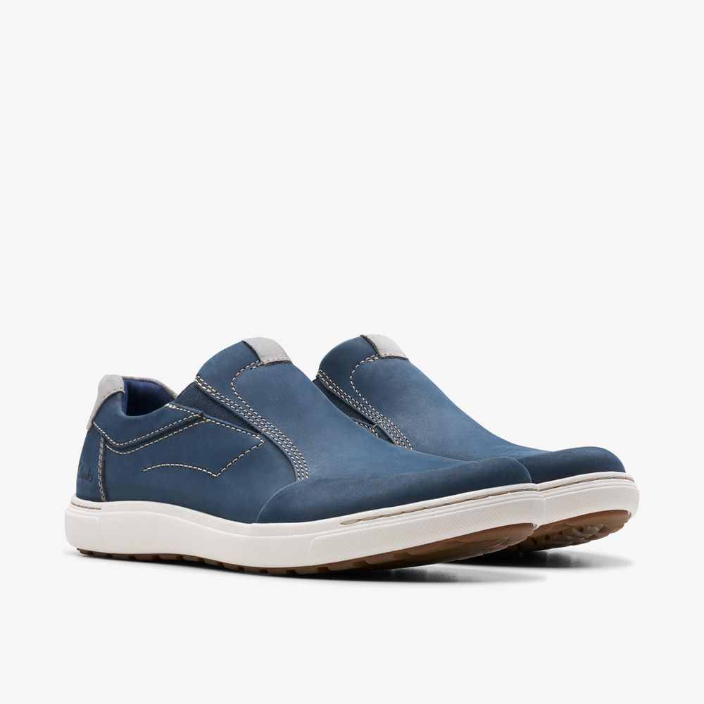 Navy Clarks Men's Mapstone Step Sneakers | 560RQOEZJ