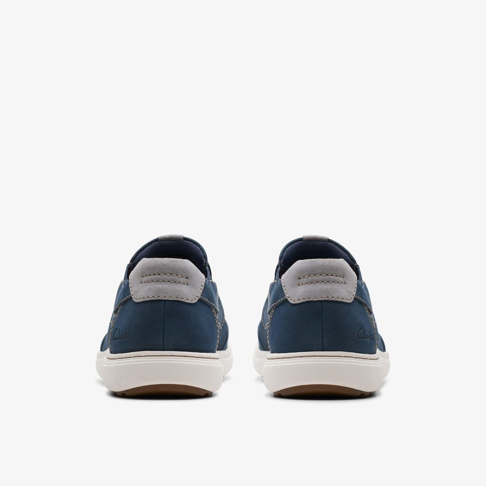 Navy Clarks Men's Mapstone Step Sneakers | 560RQOEZJ