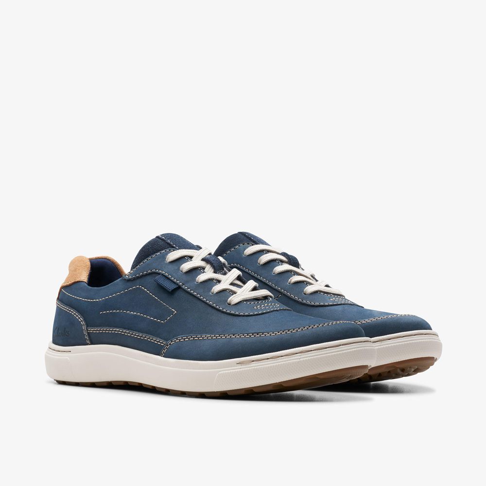 Navy Clarks Men's Mapstone Trail Sneakers | 827TDPXRO