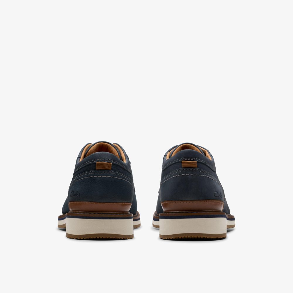 Navy Clarks Men's Monahan Plain Oxfords | 693OVDGAZ