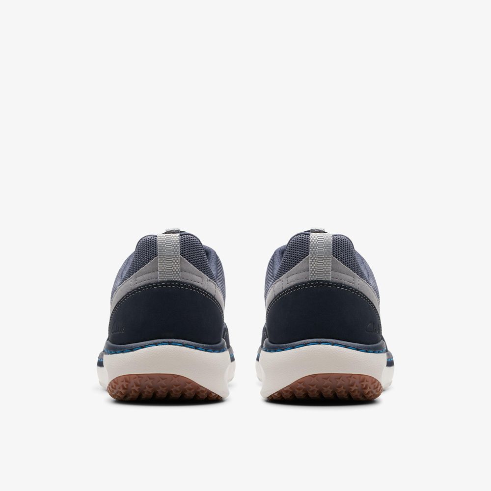 Navy Clarks Men's Pro Knit Sneakers | 796VEYMPQ