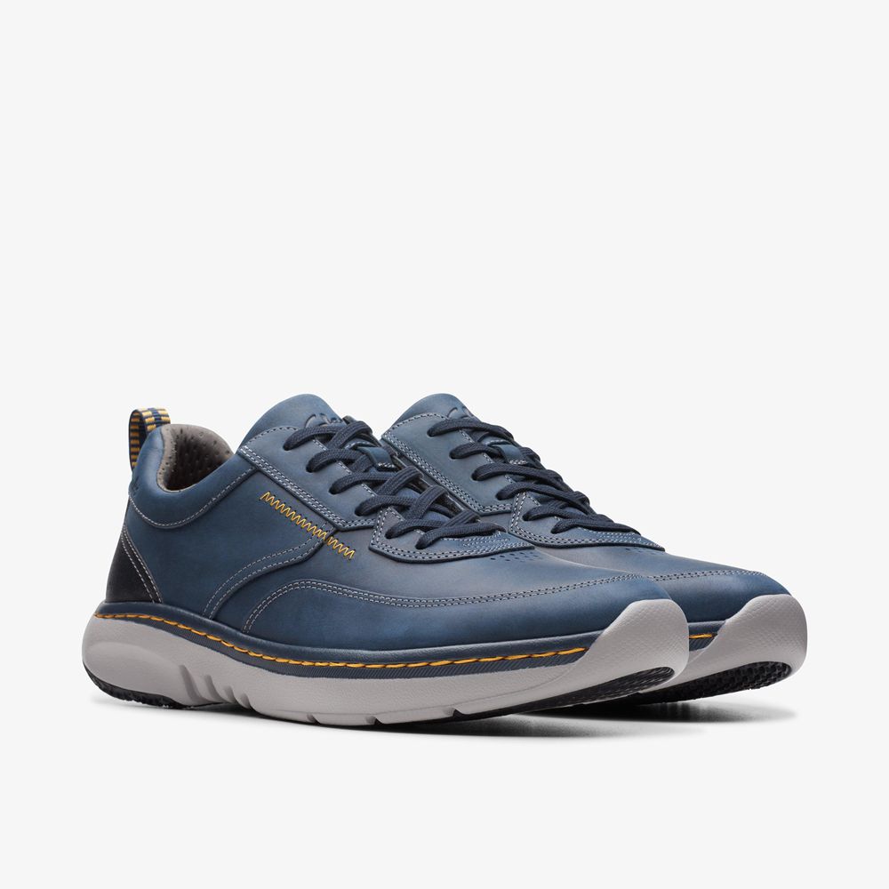 Navy Clarks Men's Pro Lace Sneakers | 760JPHIFX