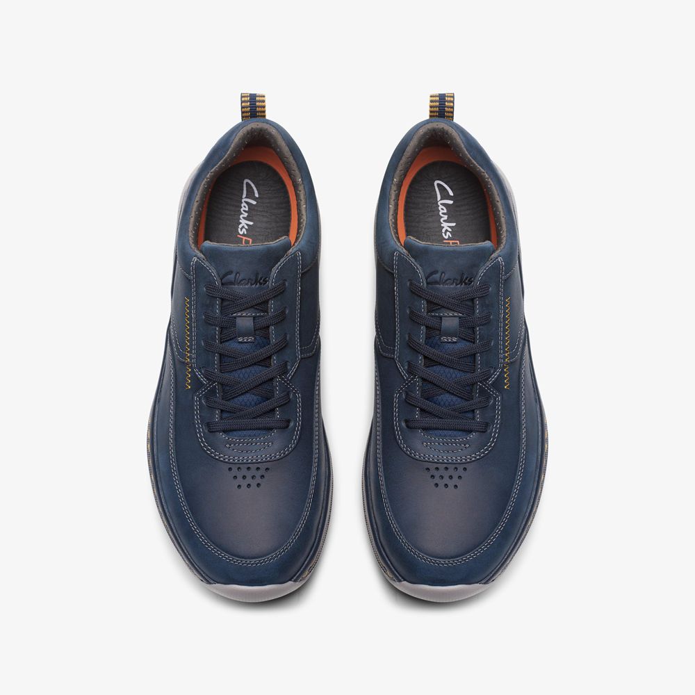 Navy Clarks Men's Pro Lace Sneakers | 760JPHIFX