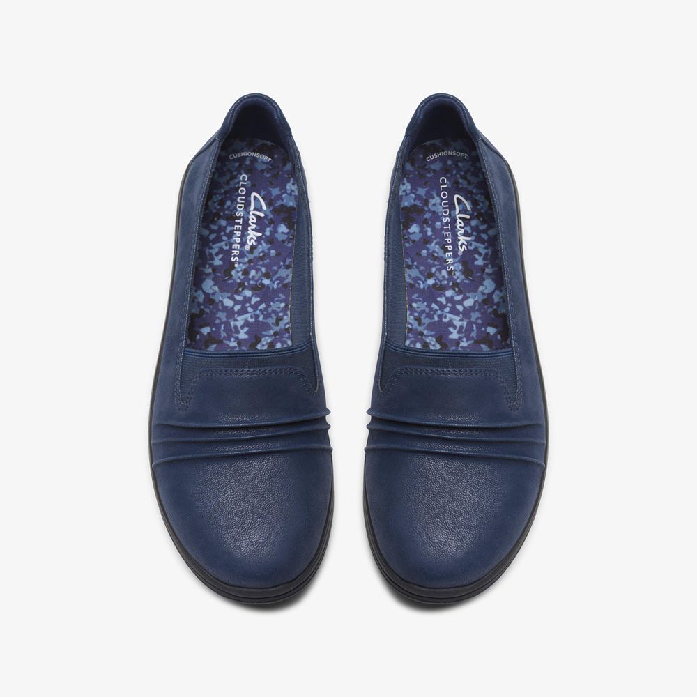 Navy Clarks Women's Breeze Sol Slip On Shoes | 873SJVRYN