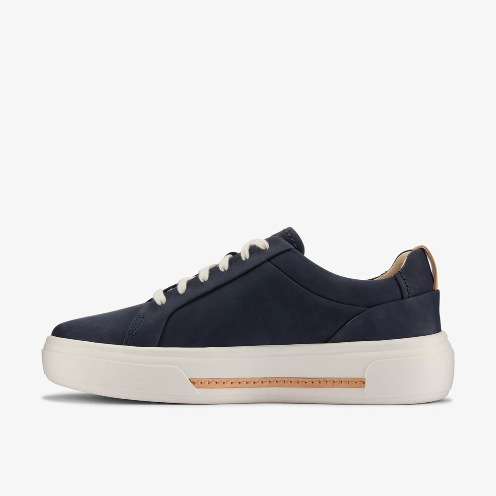 Navy Clarks Women's Hollyhock Walk Sneakers | 685SIJFVX