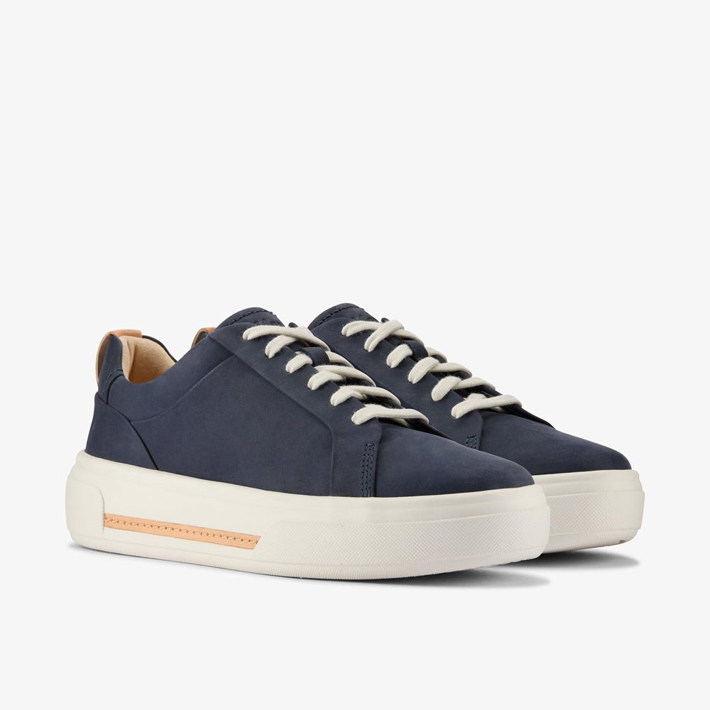 Navy Clarks Women's Hollyhock Walk Sneakers | 685SIJFVX