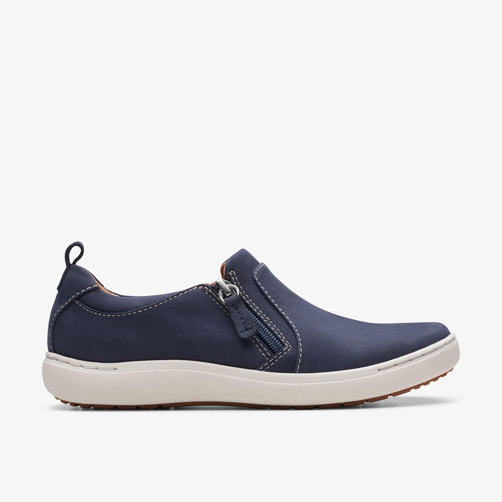 Navy Clarks Women\'s Nalle Lilac Sneakers | 592AQLTXW