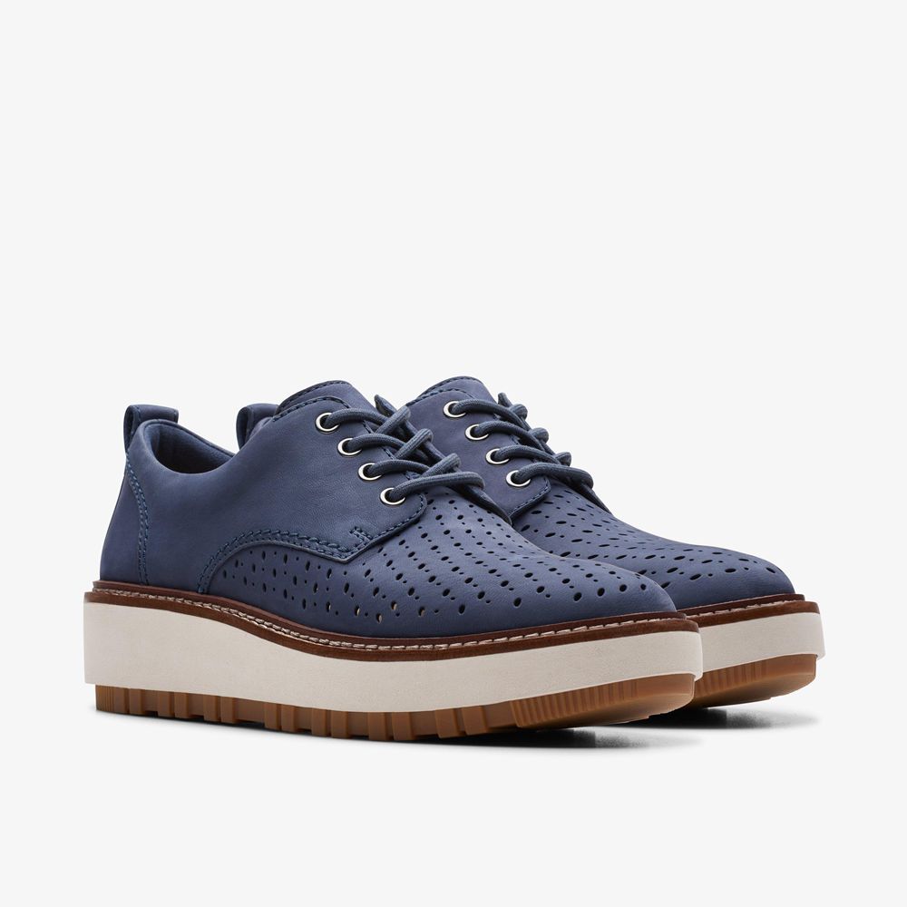 Navy Clarks Women's Orianna Move Oxfords | 813LIZJUS