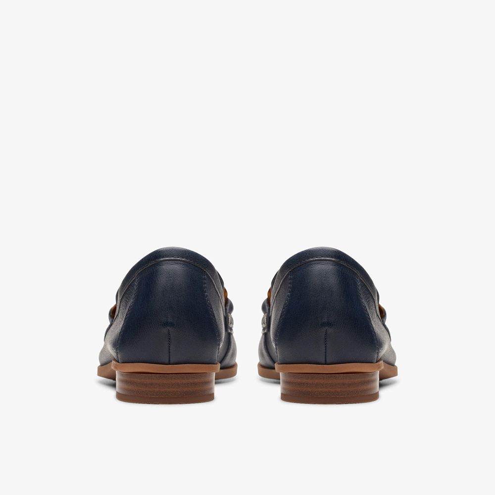 Navy Clarks Women's Sarafyna Iris Loafers | 097OCVEXI