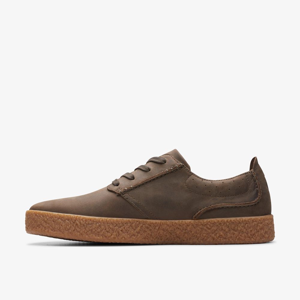 Olive Clarks Men's Streethill Lace Sneakers | 295LOQMDT