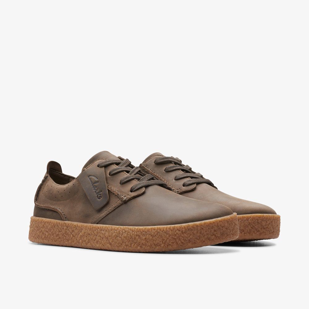 Olive Clarks Men's Streethill Lace Sneakers | 295LOQMDT