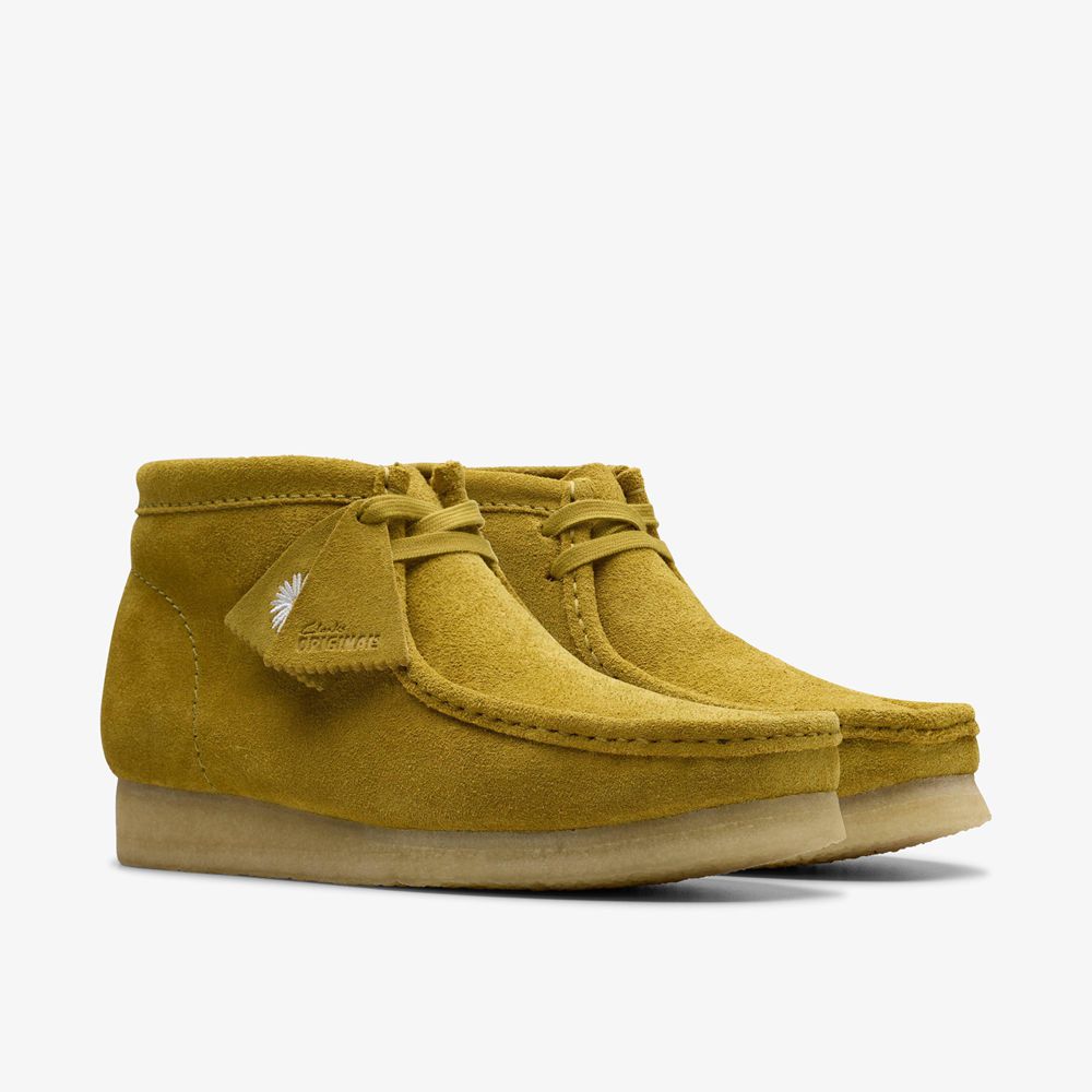 Olive Clarks Men's Wallabee Boot Slip On Shoes | 490OQBGUX