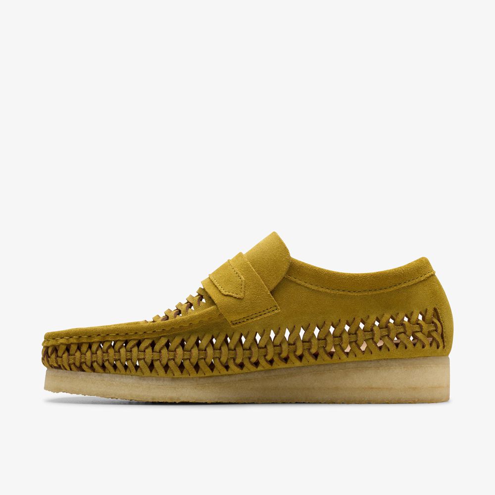 Olive Clarks Men's Wallabee Loafer Weave Loafers | 428PVGEOT