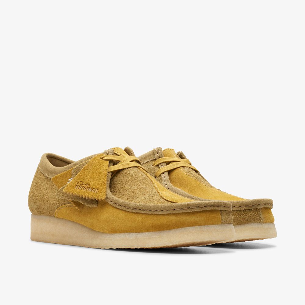 Olive Clarks Men's Wallabee Slip On Shoes | 078NOZPDV