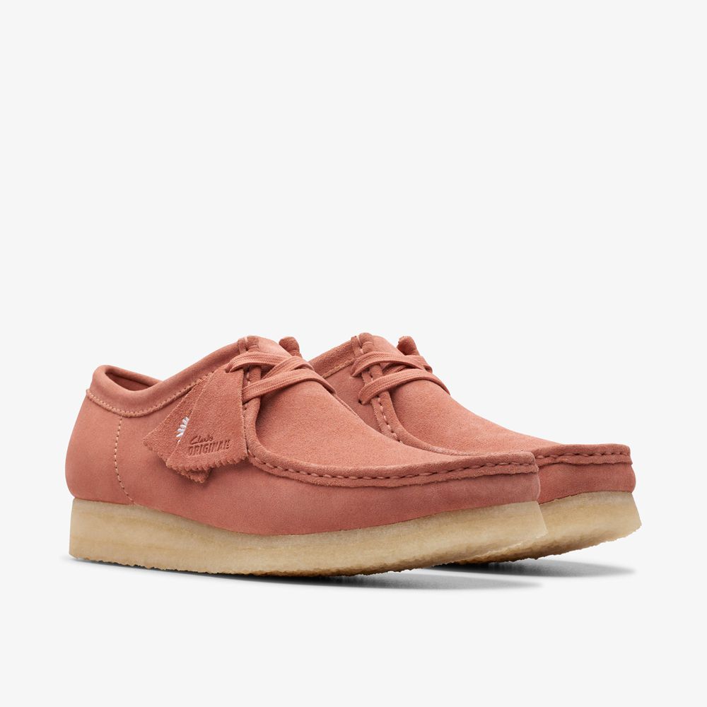 Pink Clarks Men's Wallabee Slip On Shoes | 135NCMTSY