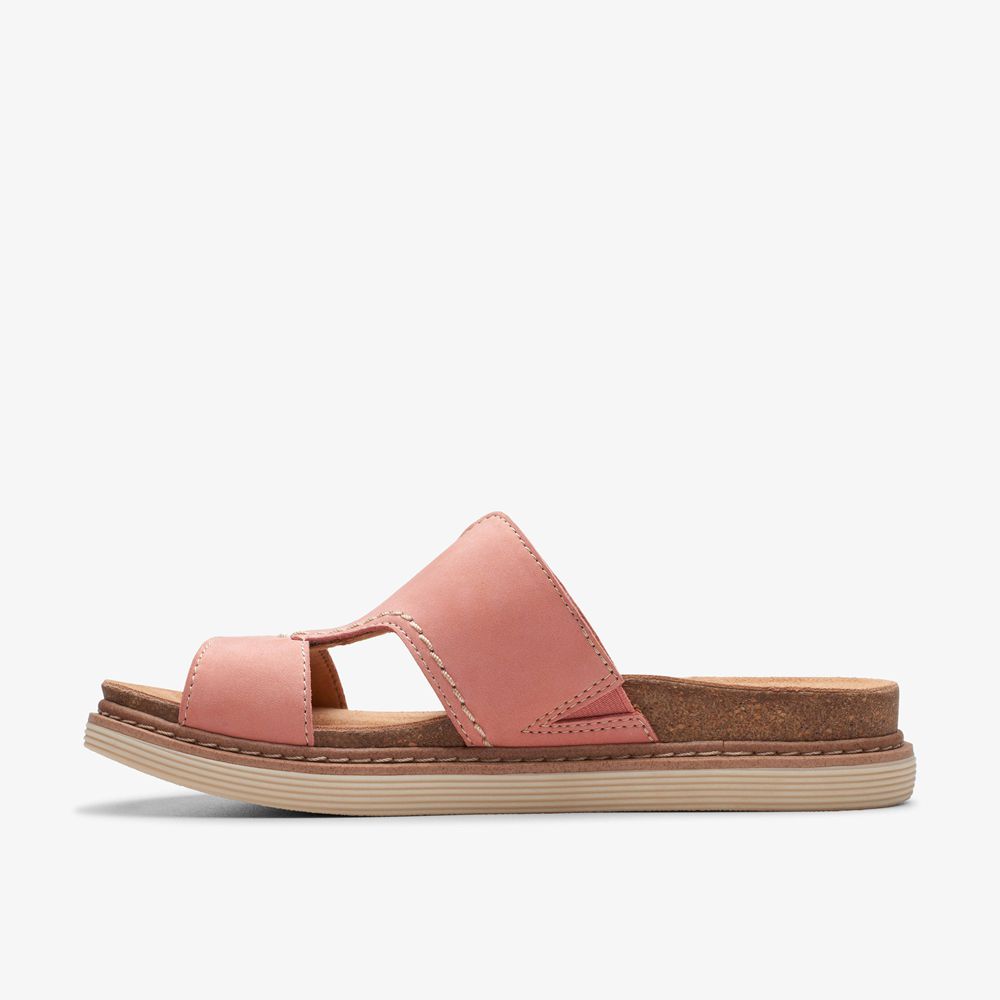 Pink Clarks Women's Arwell Walk Flat Sandals | 978BRYHUK