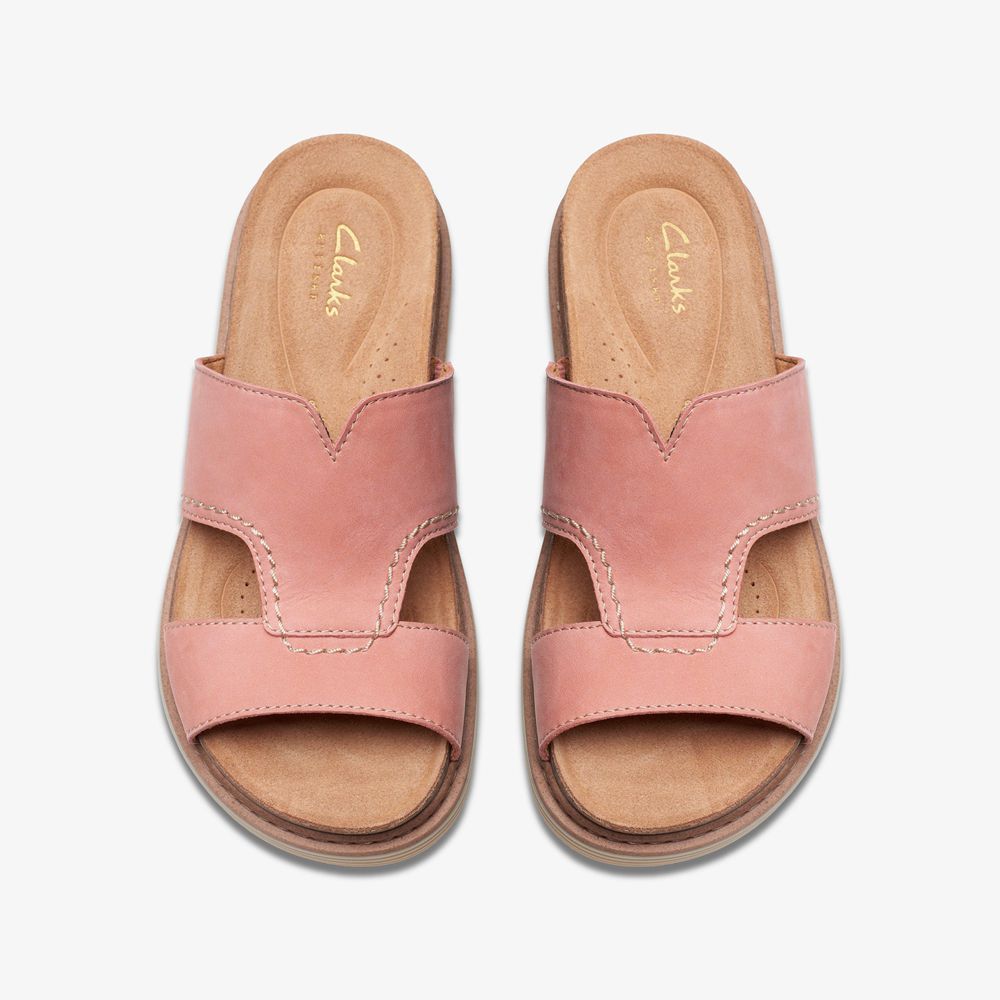 Pink Clarks Women's Arwell Walk Flat Sandals | 978BRYHUK