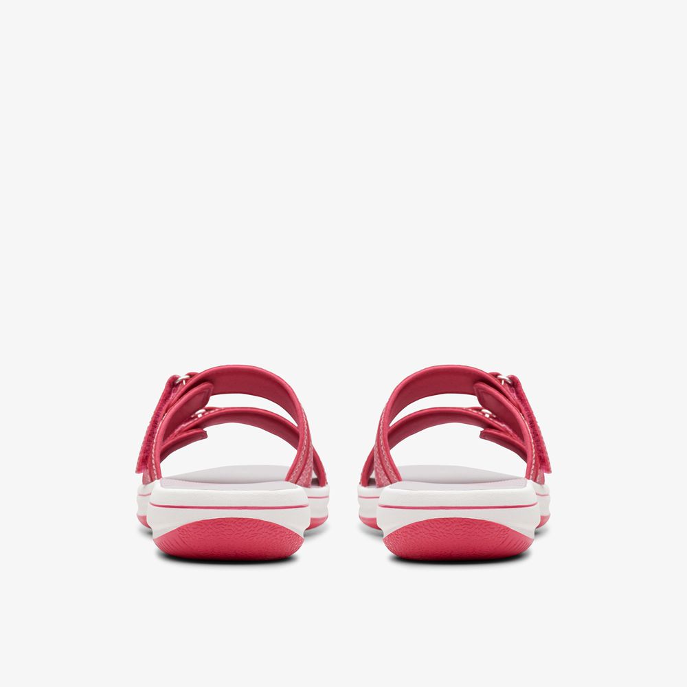 Pink Clarks Women's Breeze Piper Flat Sandals | 760DUZCVR