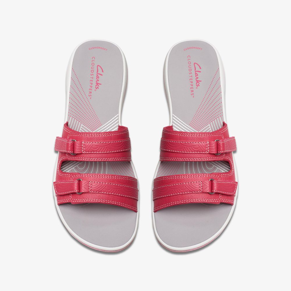 Pink Clarks Women's Breeze Piper Flat Sandals | 760DUZCVR