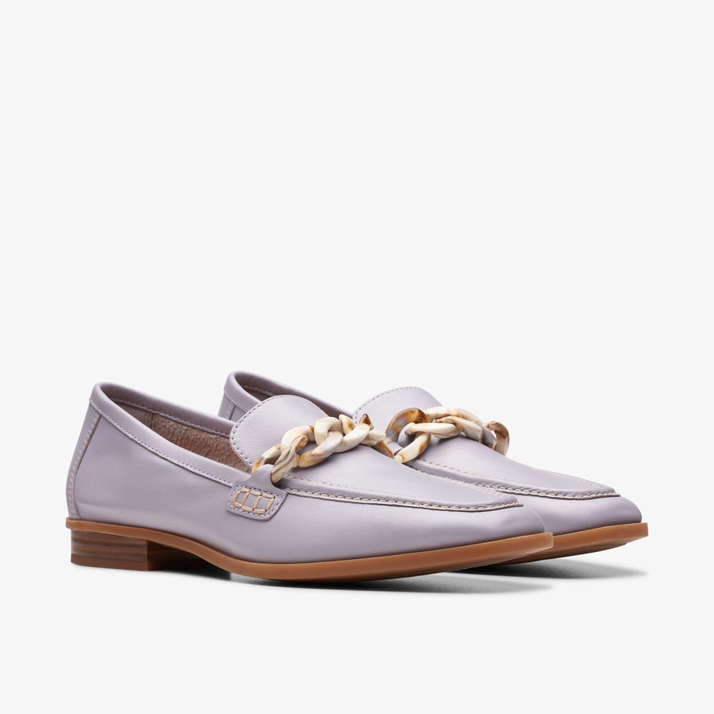 Purple Clarks Women's Sarafyna Iris Loafers | 547LBNFPS