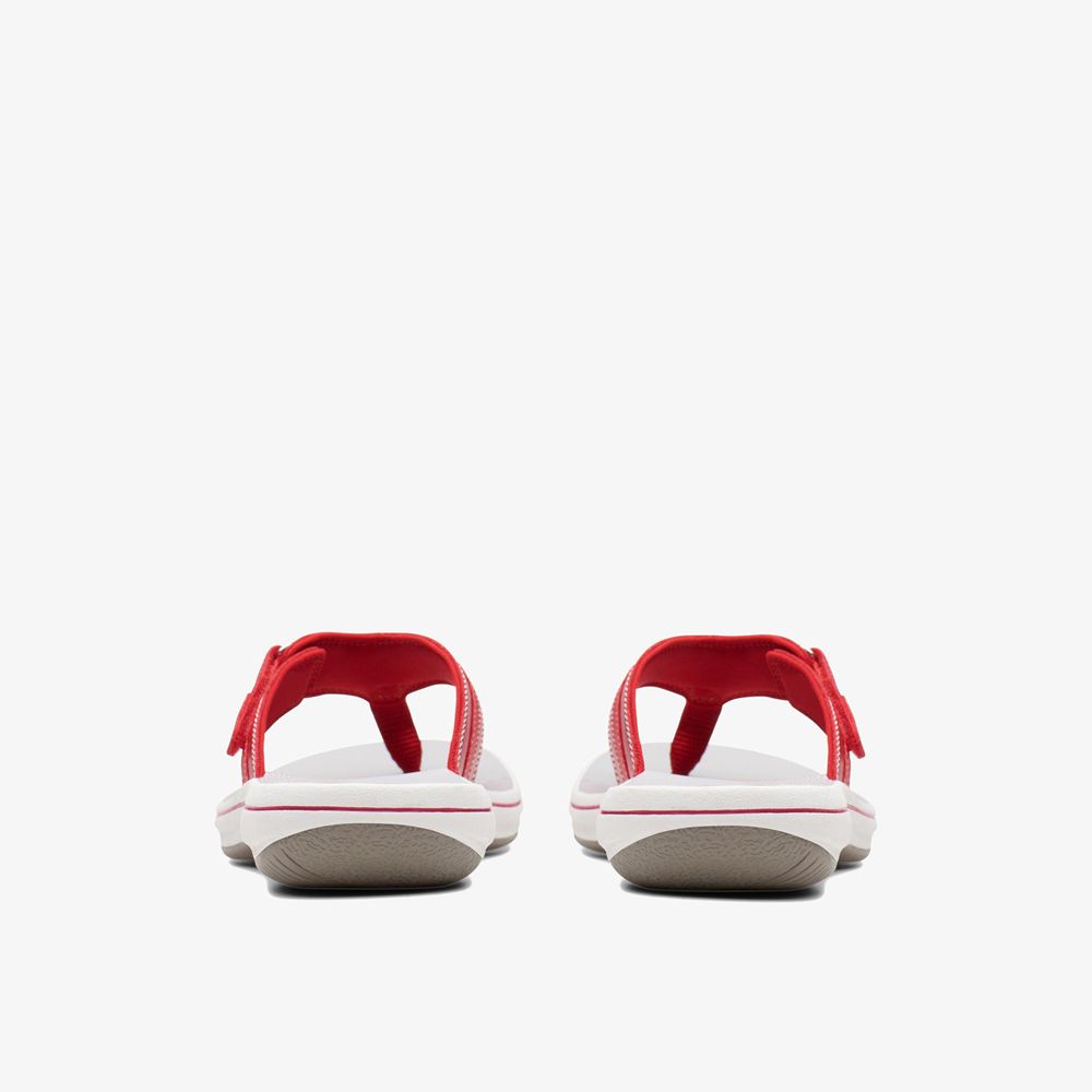 Red Clarks Women's Breeze Sea Flip Flops | 906RJMHTP