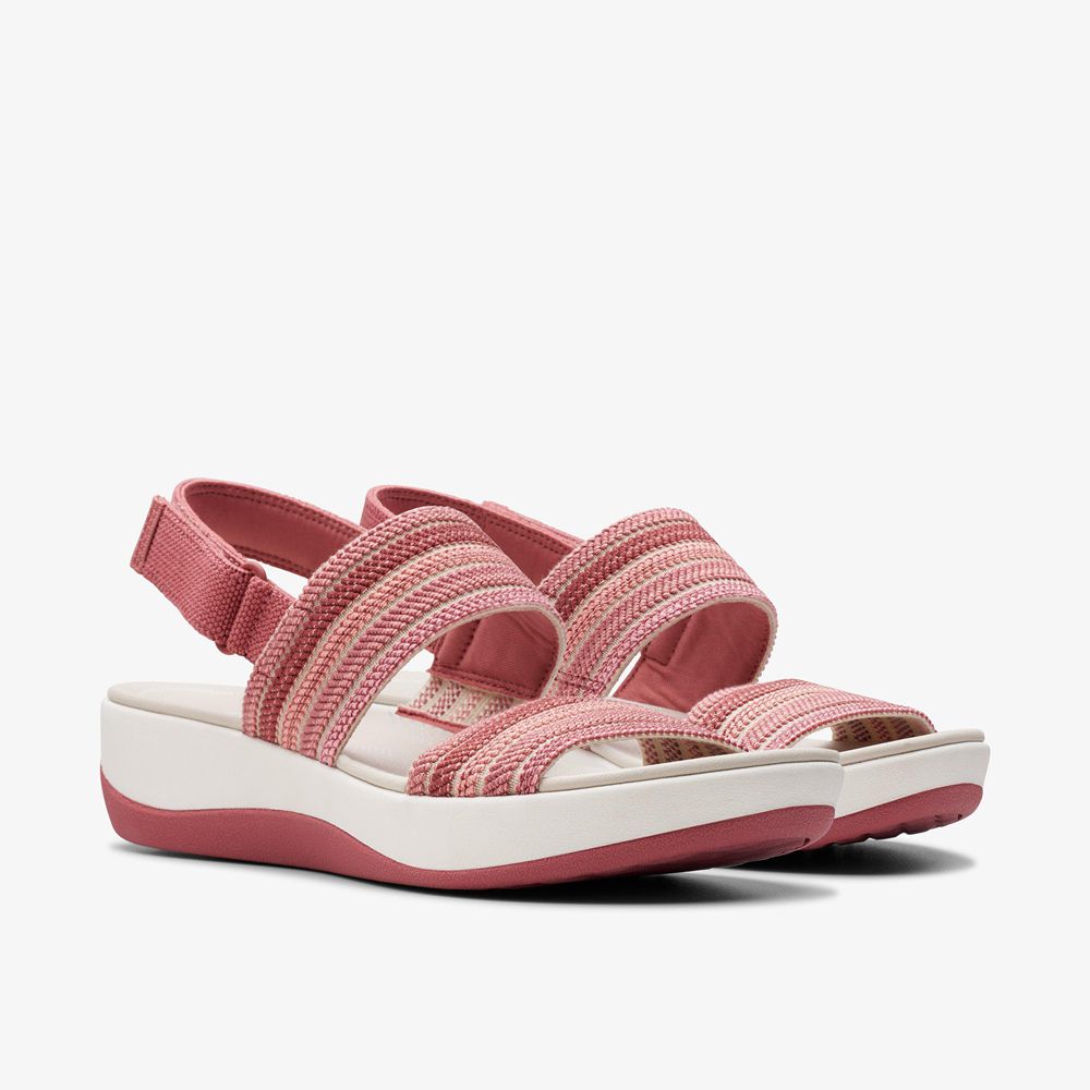 Rose Clarks Women's Arla Stroll Wedge Sandals | 576WOILZU