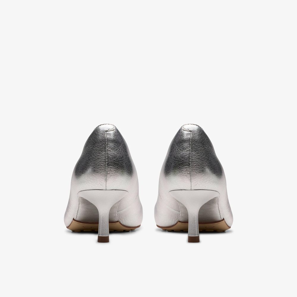 Silver Clarks Women's Adela Court Pumps | 582AEBVDJ