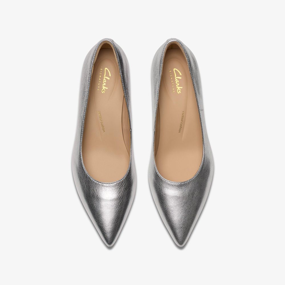 Silver Clarks Women's Adela Court Pumps | 582AEBVDJ