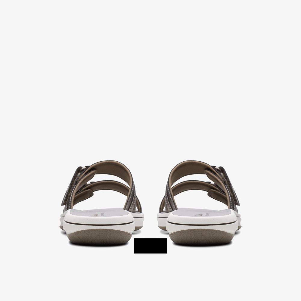 Silver Clarks Women's Breeze Piper Flat Sandals | 140LGWPID