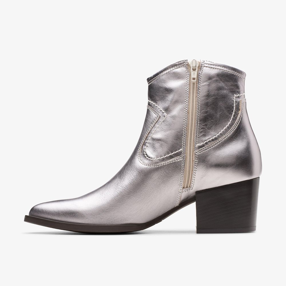 Silver Clarks Women's Elder Rae Boots | 591XFLBJE